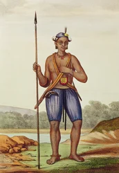 Hombre fulani, de «Bocetos senegaleses, fisonomía del país, pueblos, comercio, religiones, pasado y futuro, relatos y leyendas», 1853